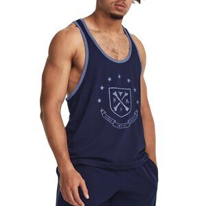 $55 UNDER ARMOUR PROJECT ROCK GYM TANK TRAINING 1380109-410 NAVY/HUSHED BLUE S